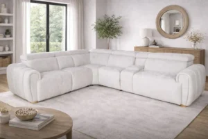 BUTLER ELECTRIC RECLINER SOFA WITH POWER POINT AND LIGHT