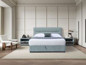 LEXEO Bed Frame with 3 Side Drawers