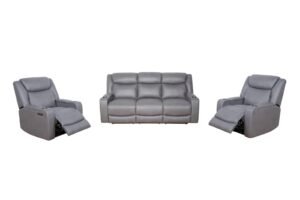 Hudson Grey Electric Recliner Sofa Suite 3+1+1