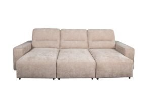 Oakley Light Beige Fabric Electric 3 Seater Sofa