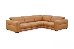 Dakota Tan Leather Corner Recliner Sofa