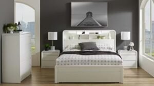 Chelsea White Bed Frame With LED Headboard